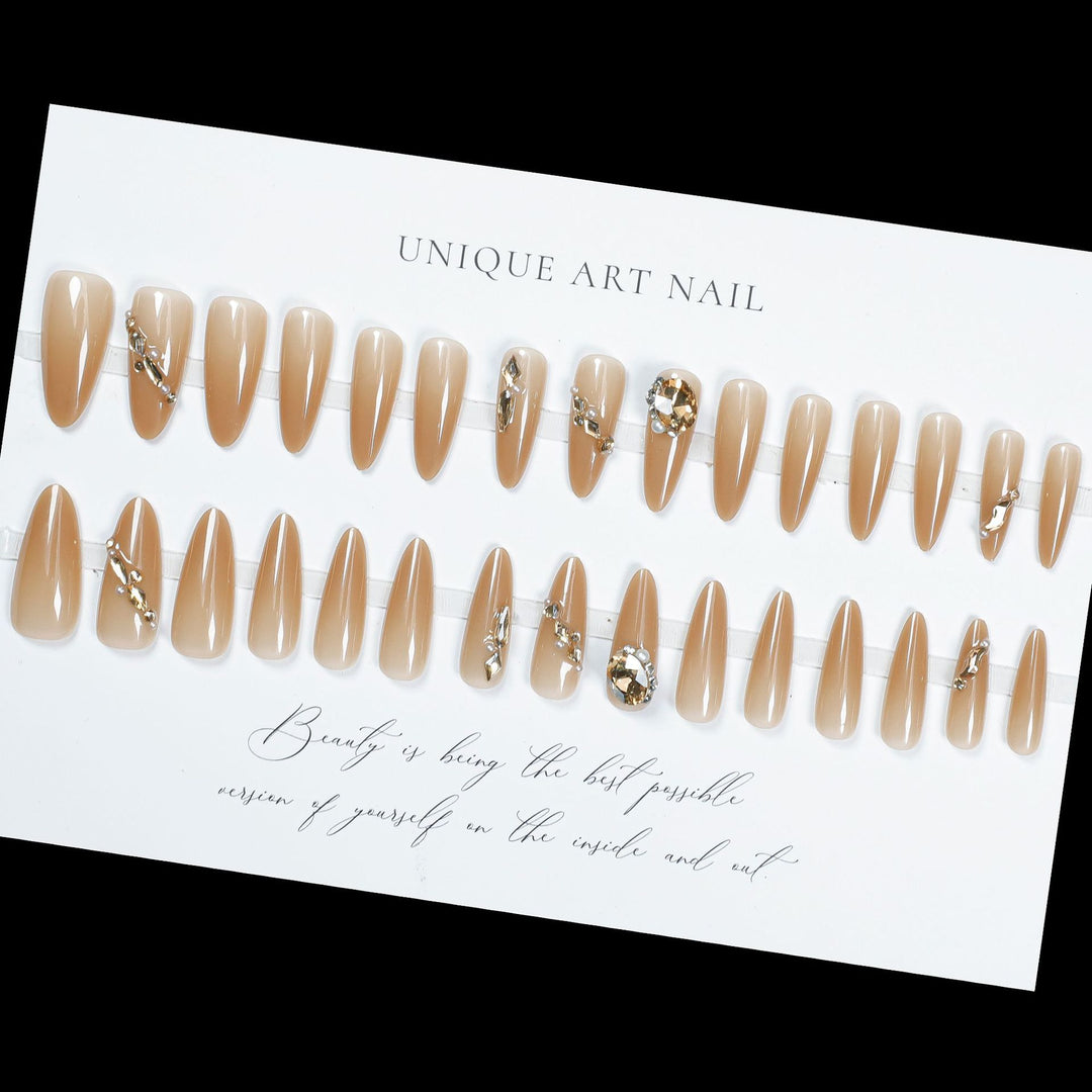Glamorous Crystal-Embellished Press-On Nail Set Bowlift