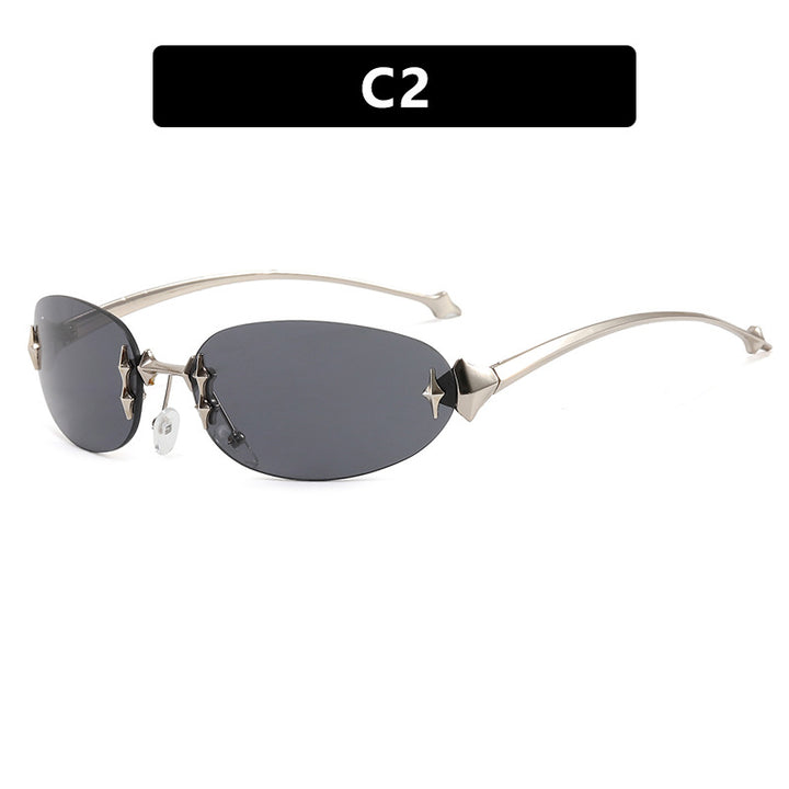 Ladies fashionable sunglasses in futuristic design with mirrored frame Bowlift