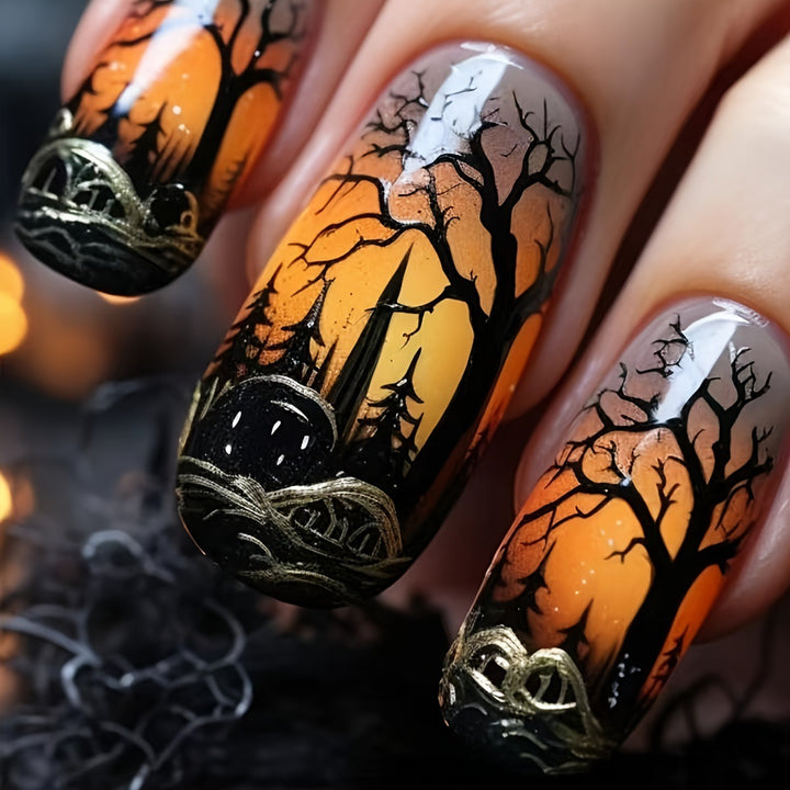 Artificial nails with winter dried flower design Bowlift