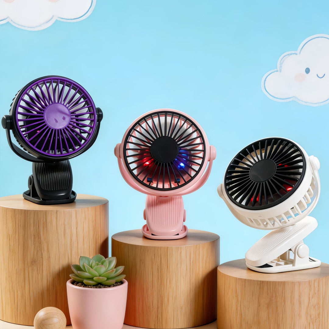 Women Portable Hand Fan with Creative Animal Ears Bowlift