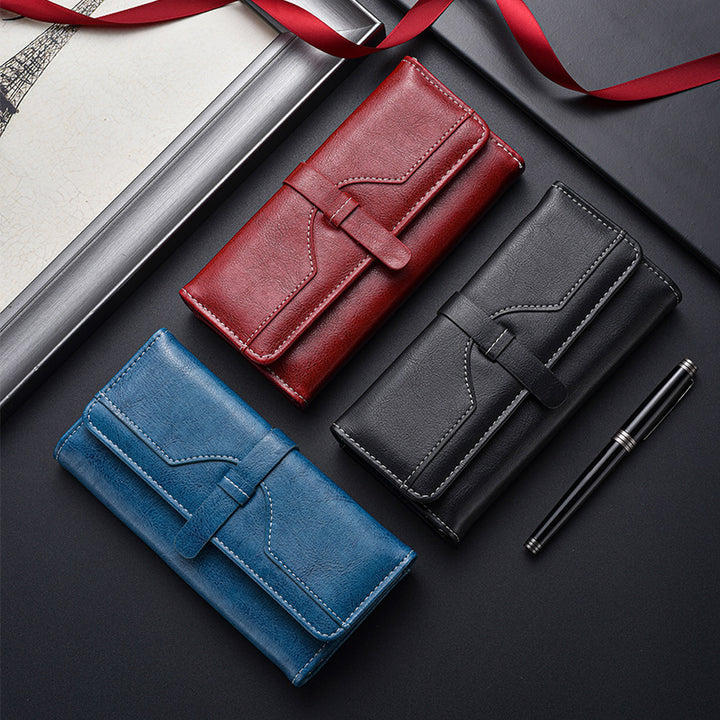 Premium Leather Long Wallet Bowlift