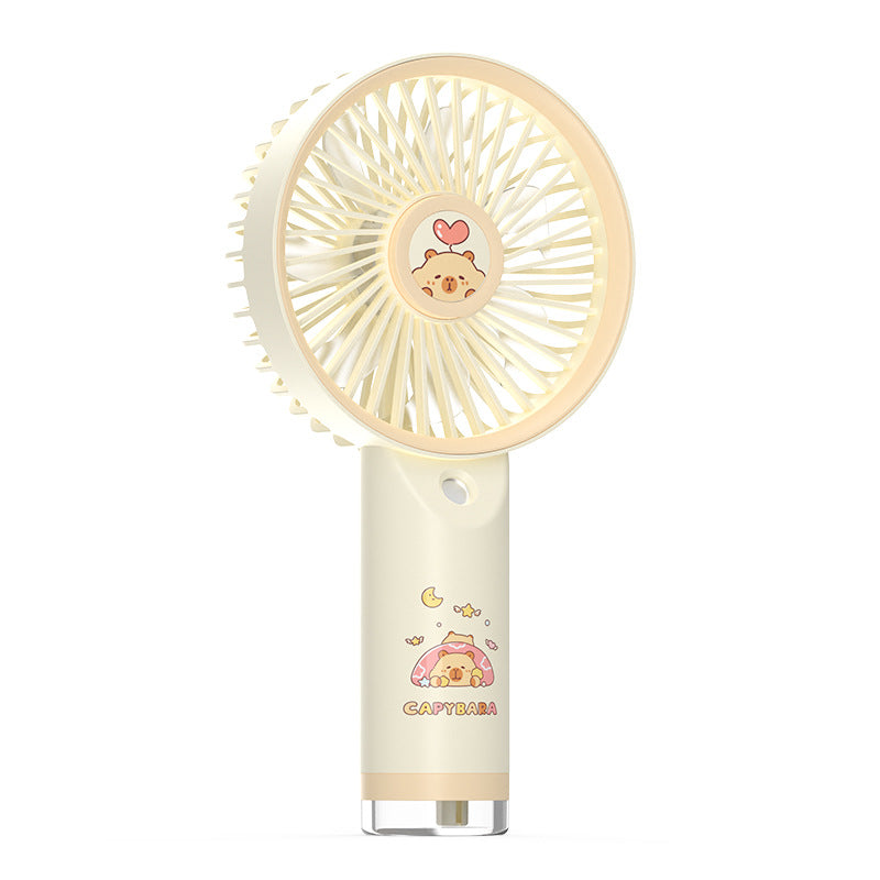 Women's portable hand fan with cute capybara design Bowlift