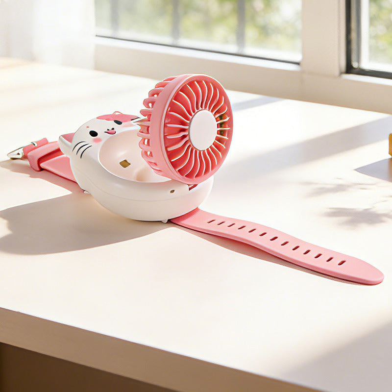 Unisex Portable Hand Fan in Cute Cat Design Bowlift
