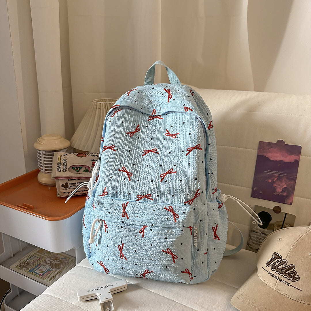 Cute Bow Patterned Backpack