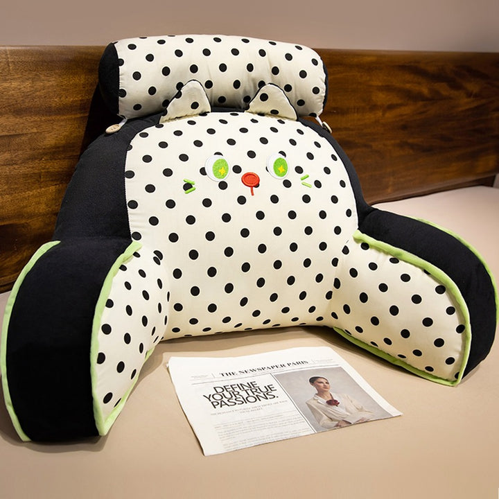 Plush back support cushion with cat design Bowlift