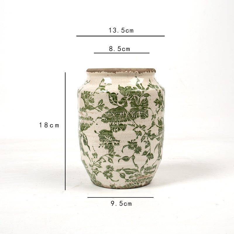 Floral ceramic flower pot with artistic pattern Bowlift