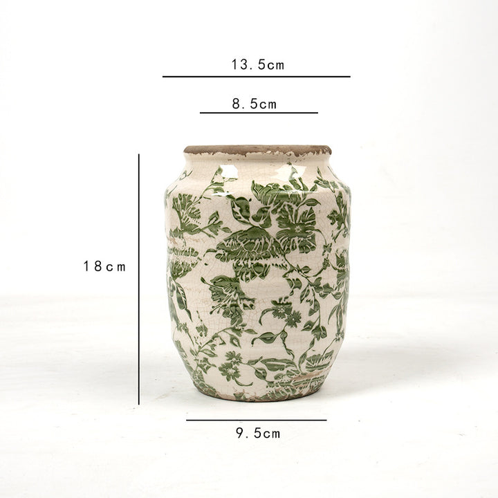 Floral ceramic flower pot with artistic pattern Bowlift