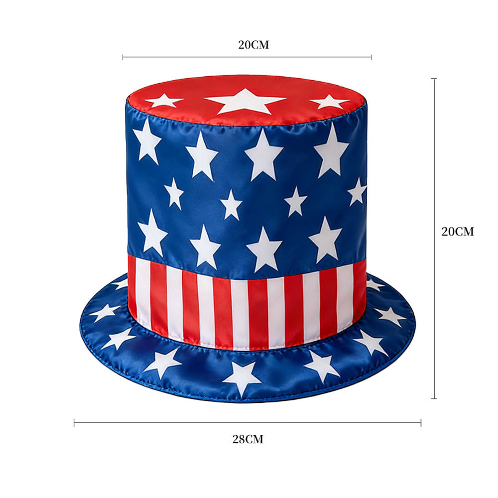Unisex nan patriotic Fourth of July oversized novelty top hat with adjustable inner band Bowlift