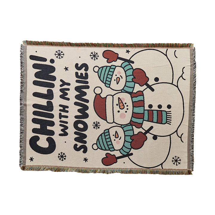 Cozy Festive Cartoon Throw Blanket