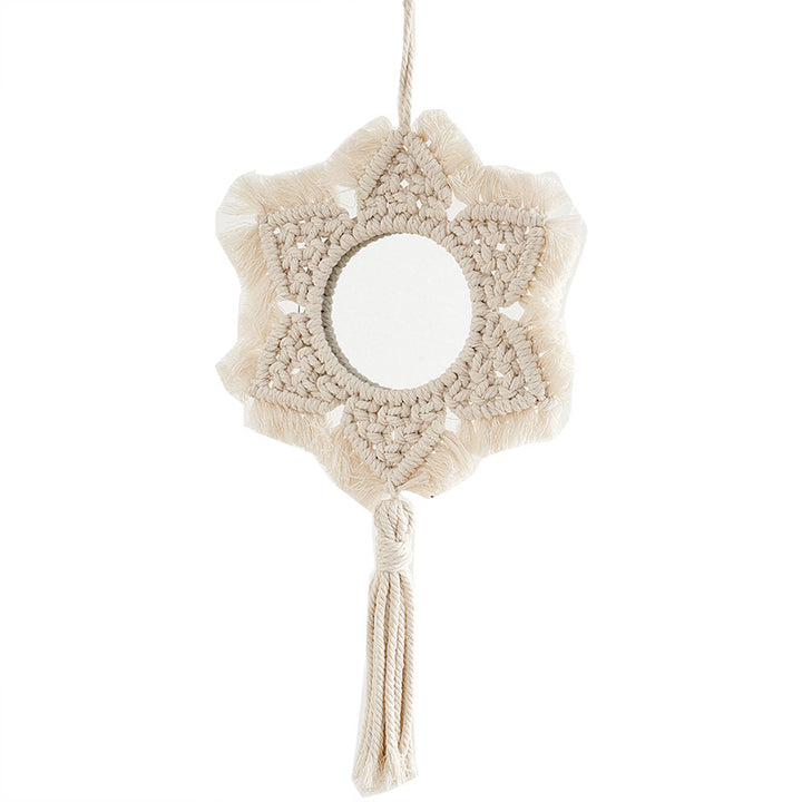 Macrame Star-Shaped Wall Mirror Bowlift