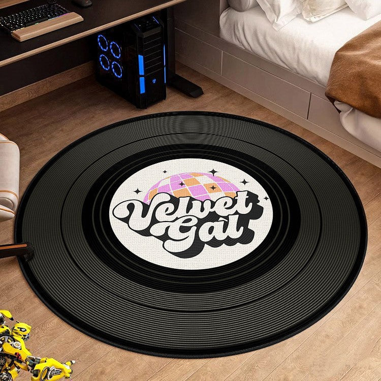 Vinyl Record-Themed Area Rug