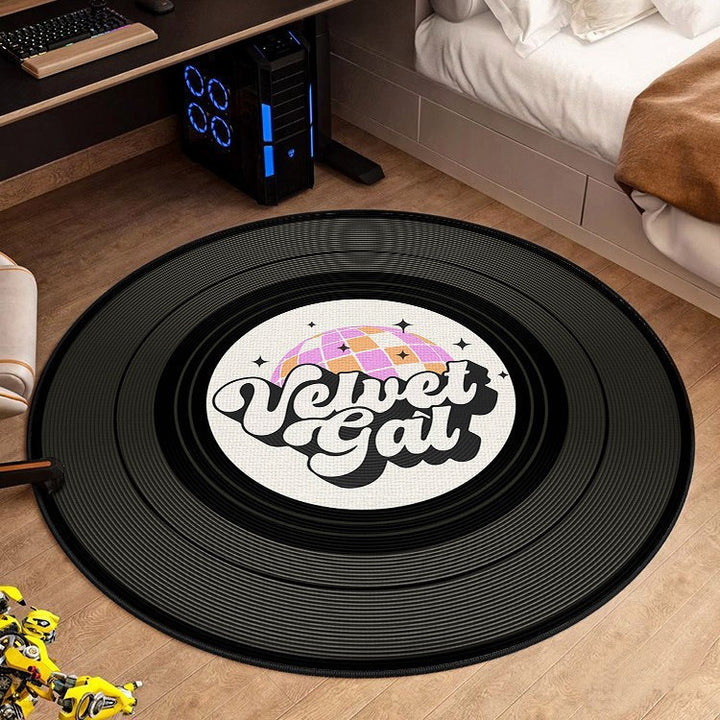 Vinyl Record-Themed Area Rug