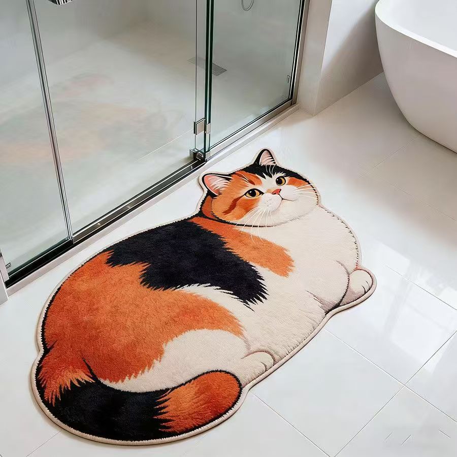 Plush Cat-Shaped Bath Mat