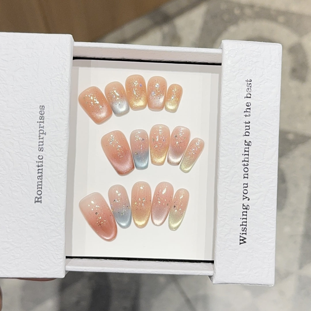 Elegant artificial nail tips with ombre effect Bowlift