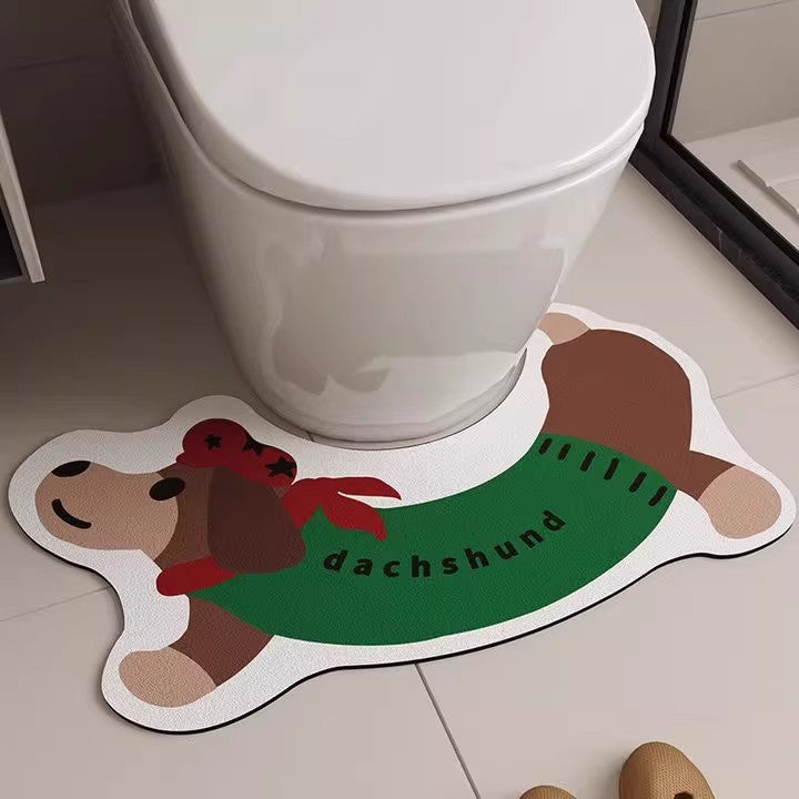 Playful Dog-Themed Bath Mat