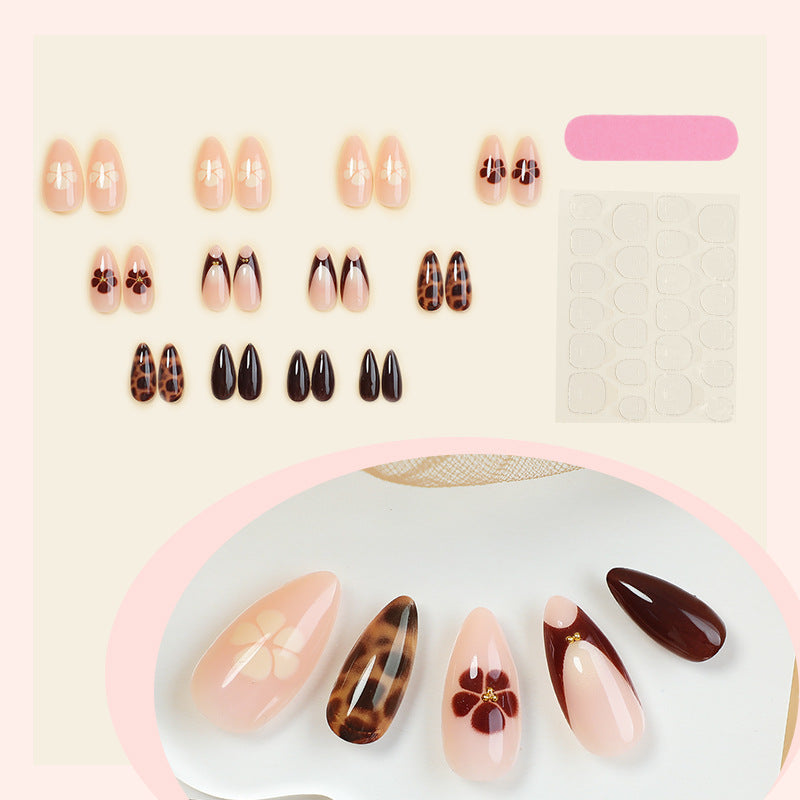 Artistic Press-On Nail Kit with Floral and Animal Prints Bowlift