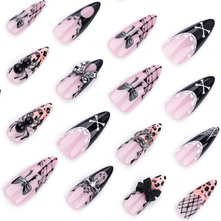 Creative acrylic nails in elegant leopard design Bowlift