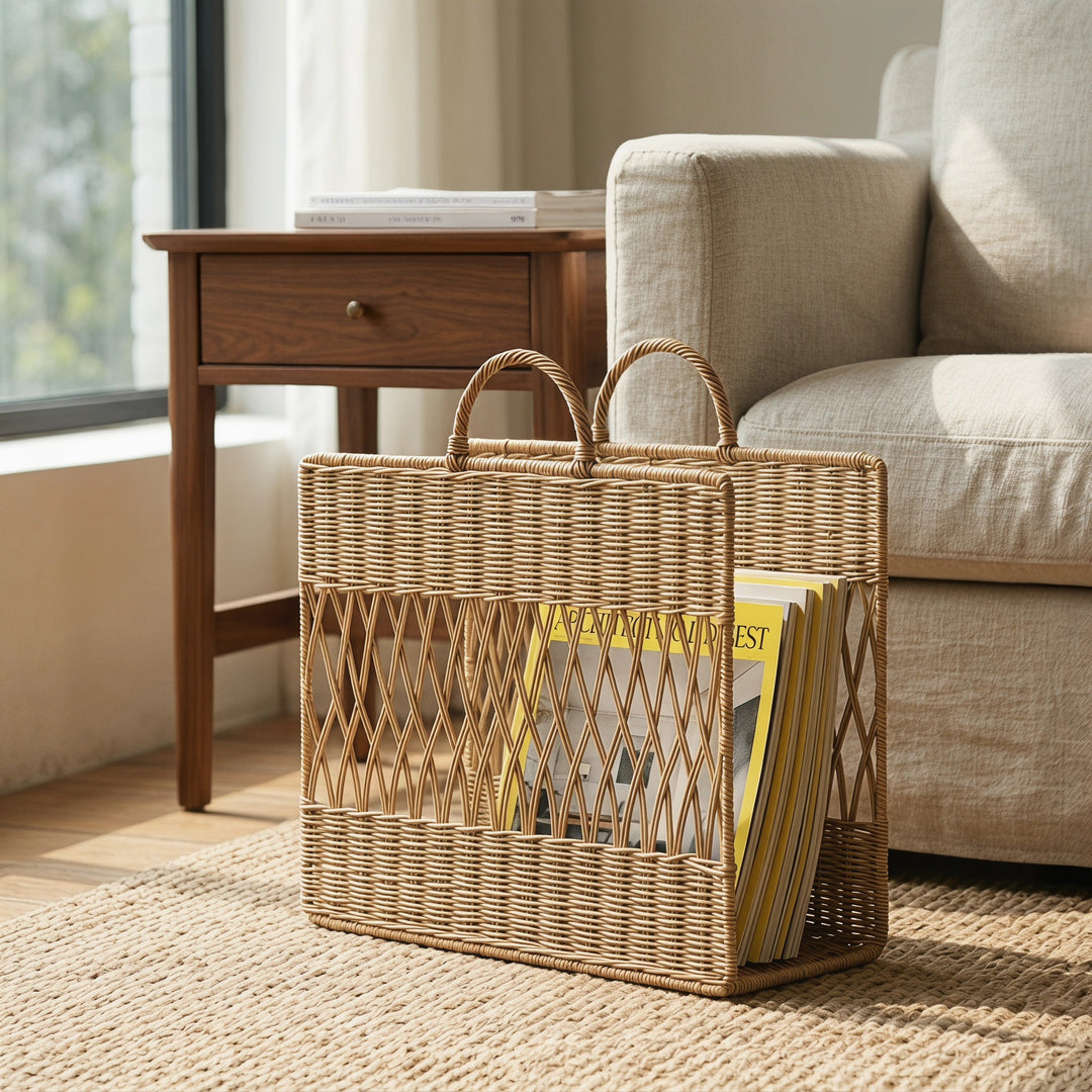 Handmade storage basket with viewing window Bowlift