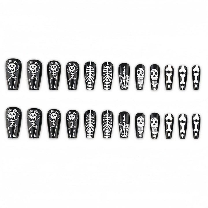 Art Nail Set with Skeleton Designs Bowlift