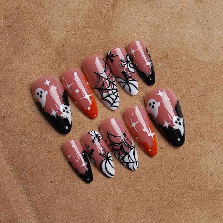 Halloween Artificial Nail Set with Creepy Designs Bowlift