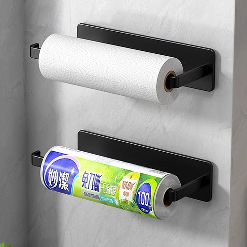Adjustable Wall-Mounted Paper Towel and Cling Film Holder