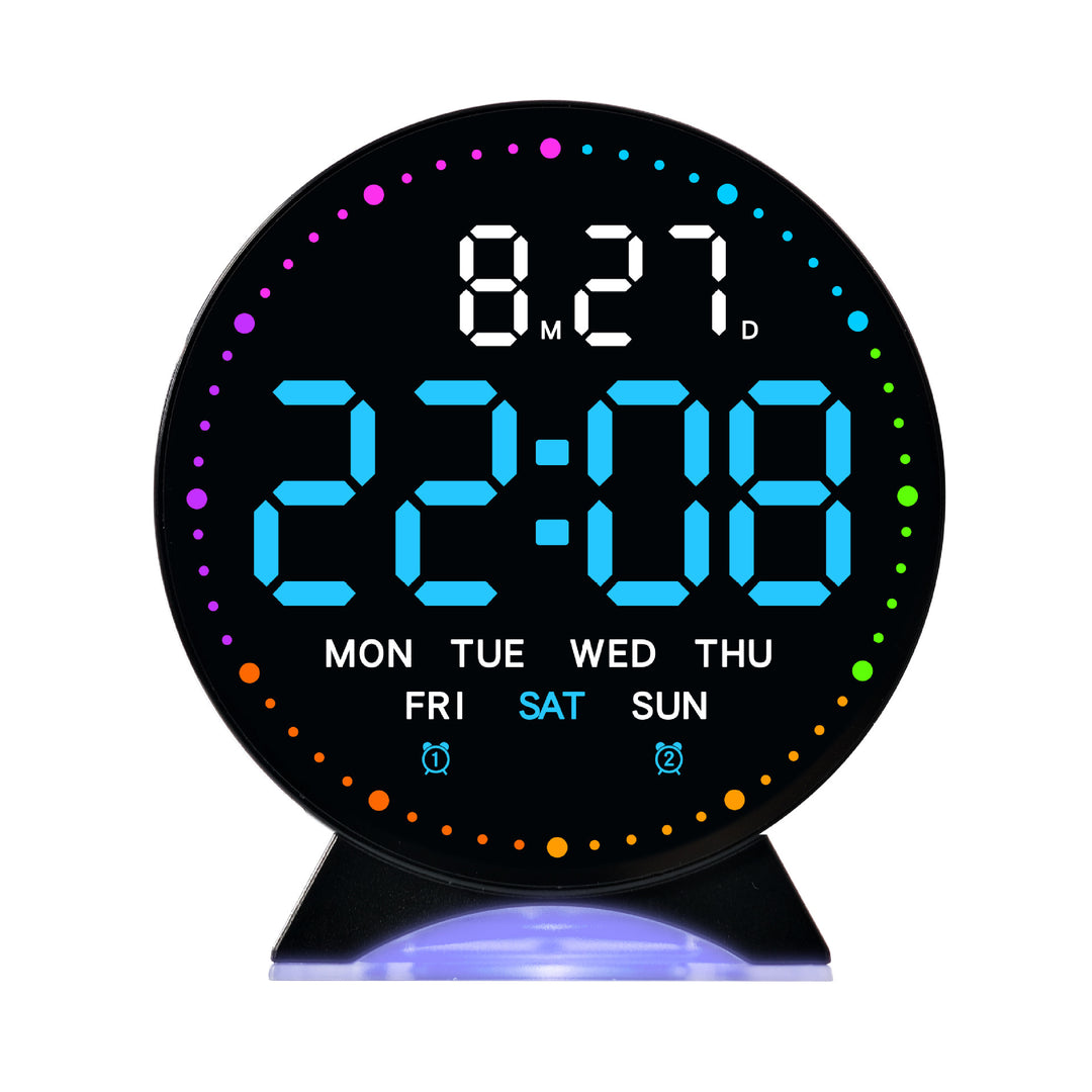 Digital alarm clock with large LED display and multifunctional display Bowlift