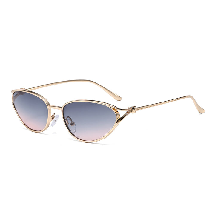 Cat-Eye Sunglasses with Elegant Metallic Accents Bowlift