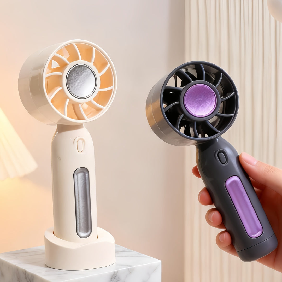 Ladies Portable Hand Fan with USB Charging Port Bowlift
