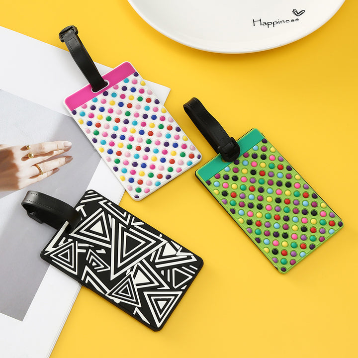 Unisex Luggage Tag with Modern Geometric Design Bowlift