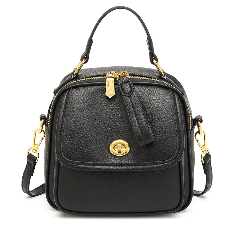 Textured Vegan Leather Crossbody Handbag Bowlift