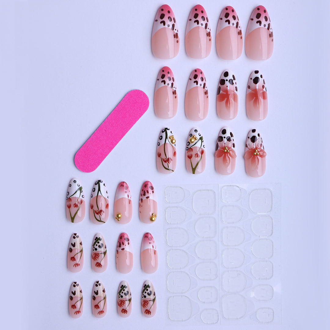 Artificial Nails in Exquisite Floral Design Bowlift