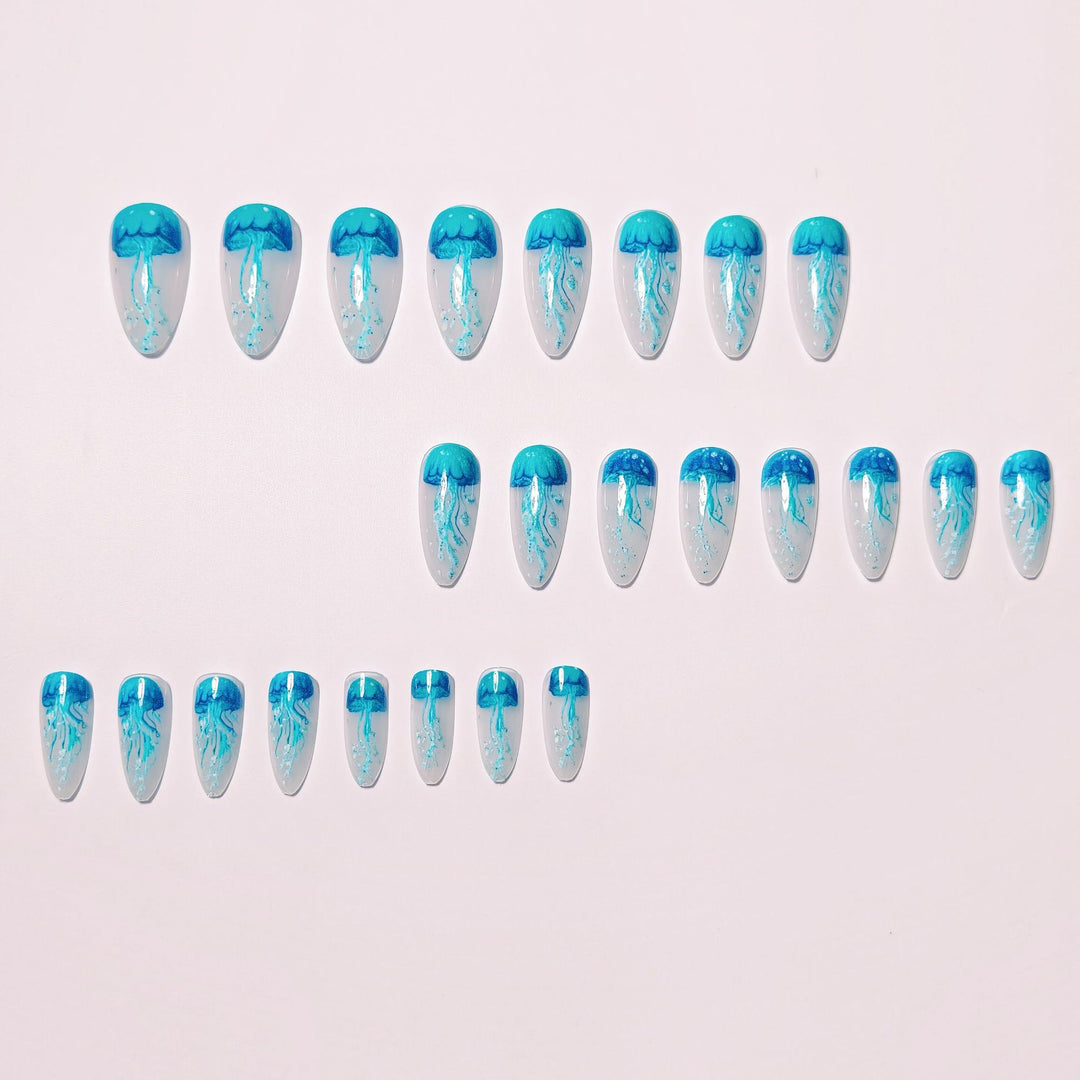 Artistic Jellyfish Design Nail Art Bowlift