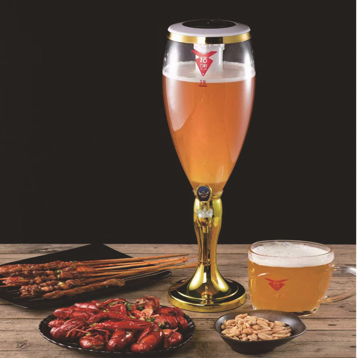 Large Capacity Self-Service Beverage Dispenser with Chrome Stand and Tap Bowlift