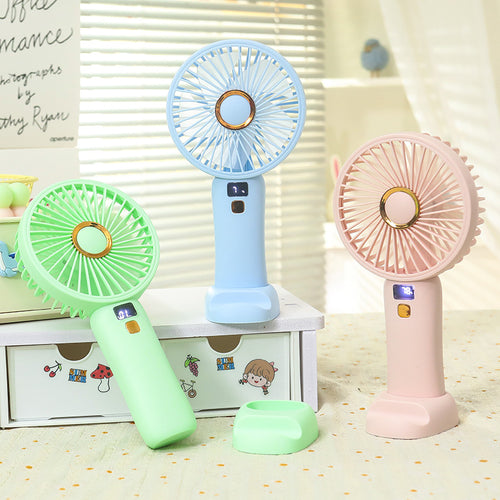 Women Portable Mini Table Fan with LED Display Bowlift