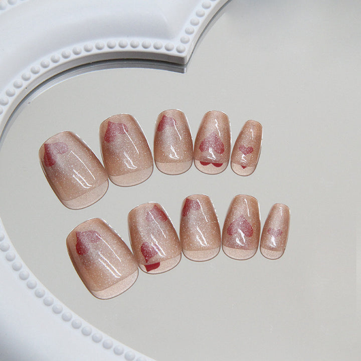 Heart Design Press-On Nail Tips Bowlift