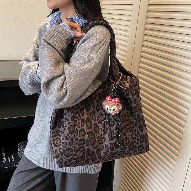 Fashionable Leopard Print Tote Bag Bowlift