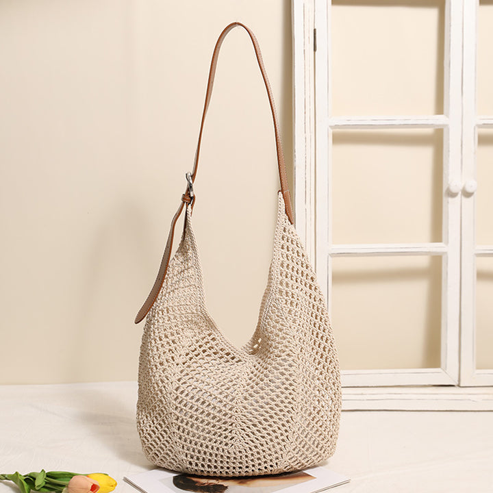Casual mesh tote bag with adjustable leather strap Bowlift