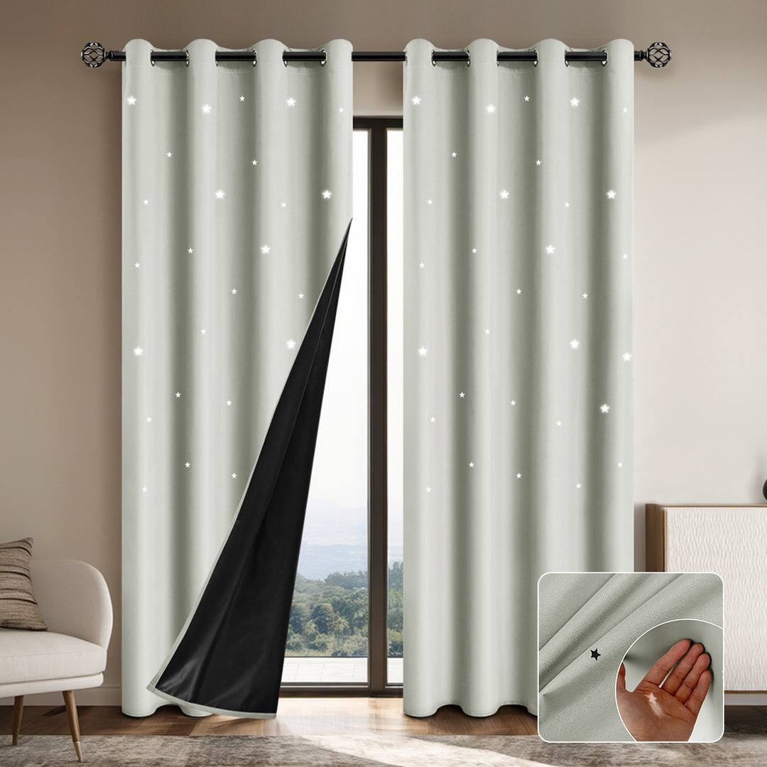 Elegant Star Patterned Blackout Curtains