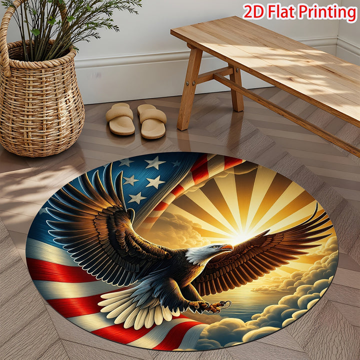 Decorative Patriotic Heart-Shaped Area Rug
