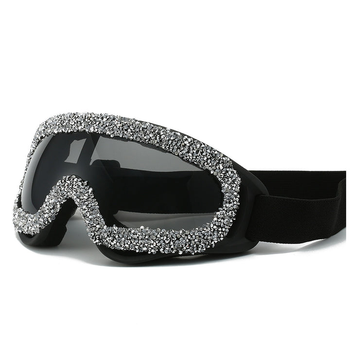 Ladies sporty ski goggles with glamorous crystal embellishments Bowlift