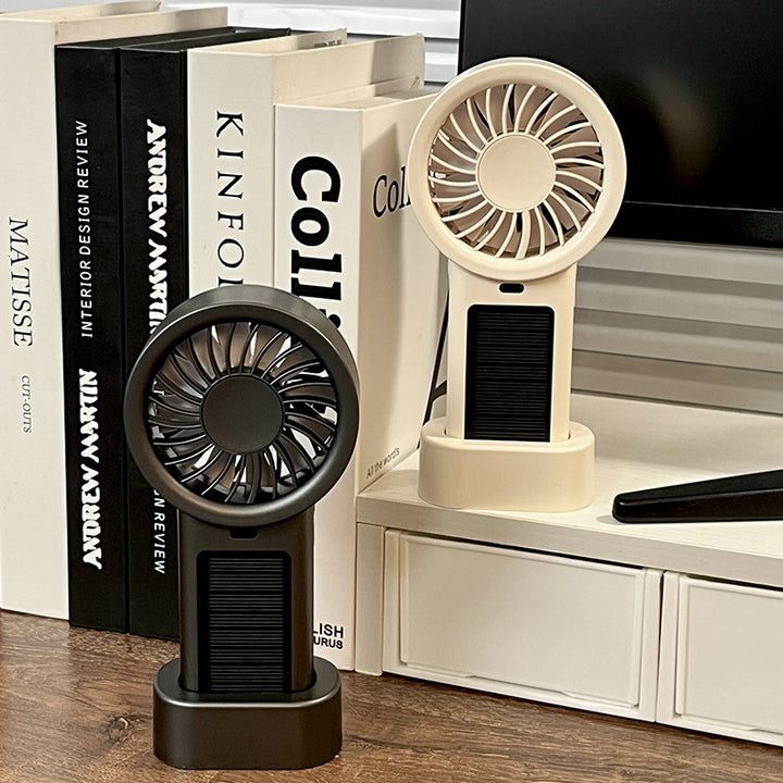 Unisex compact rechargeable table and hand fan with charging station Bowlift