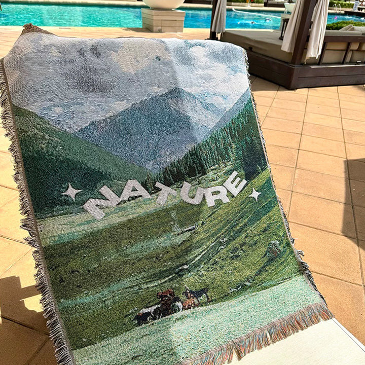 Scenic Landscape Woven Throw Blanket