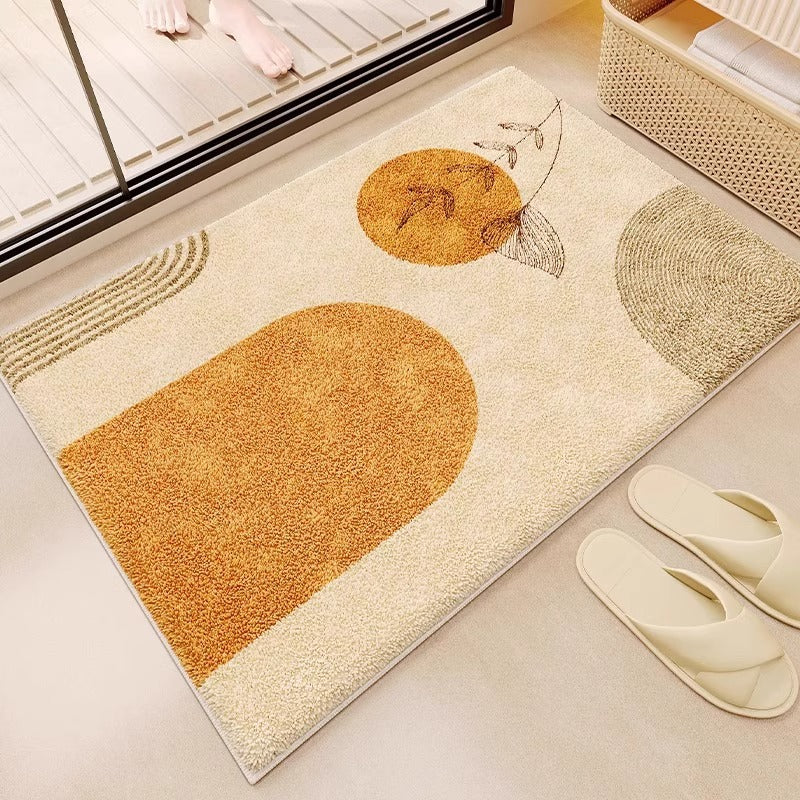 Contemporary Abstract Bath Rug Bowlift