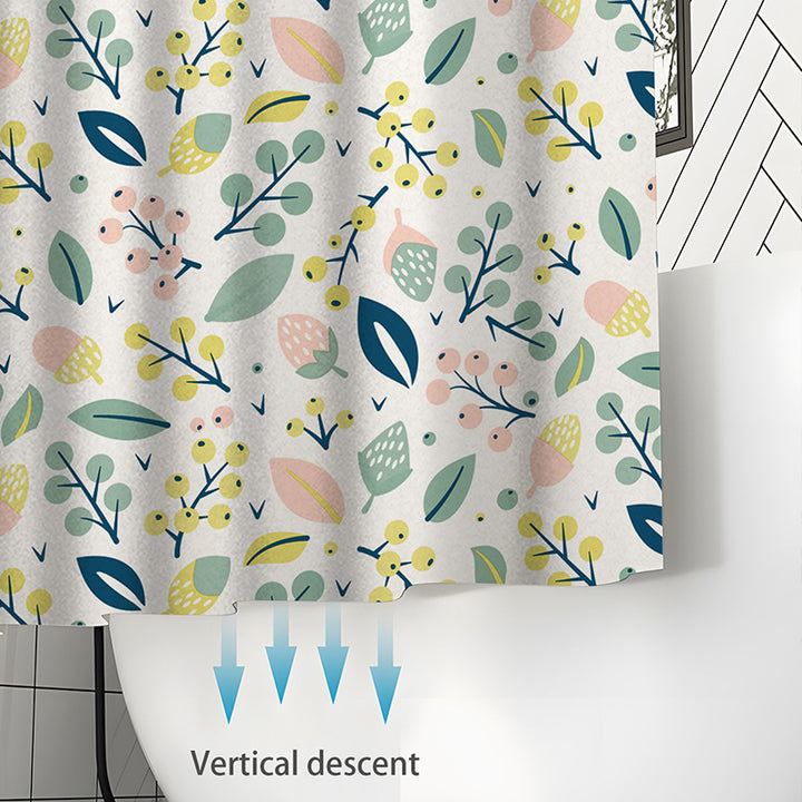 Floral Print Shower Curtain Bowlift