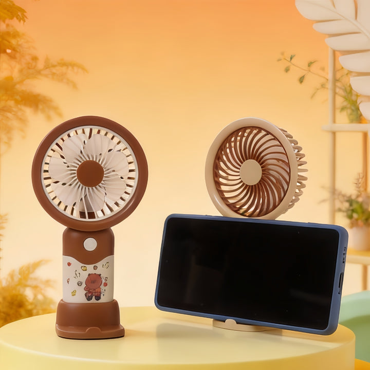 Portable Hand Fan with Custom Designed Animal Pattern Bowlift
