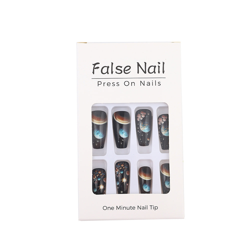 Artificial nails with galactic motifs Bowlift