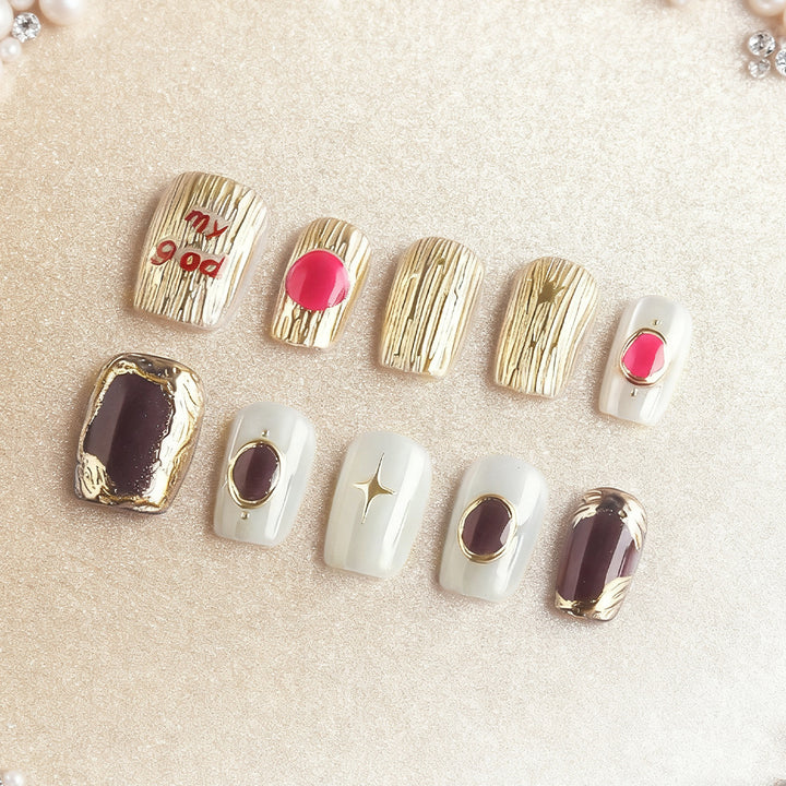 Decorative Luxury Press-On Nail Art Bowlift