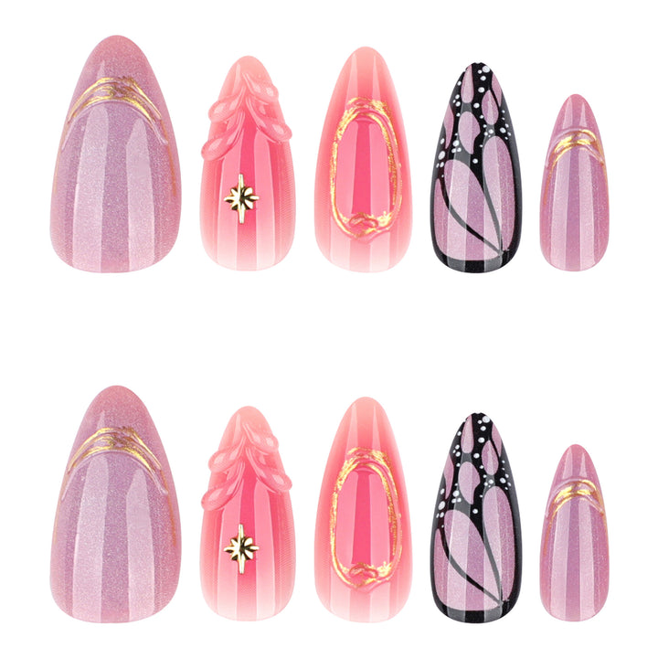 Artful nail art with geometric and floral motifs Bowlift