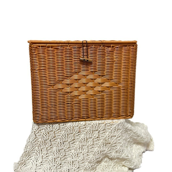 Handcrafted Wicker Storage Basket Bowlift