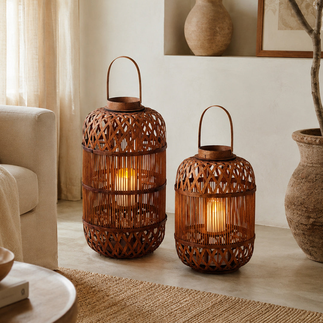 Stylish Handcrafted Rattan Lantern Bowlift